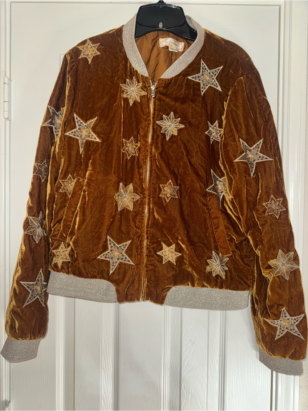 Band Of Gypsies Embellished Velvet Bomber Jacket